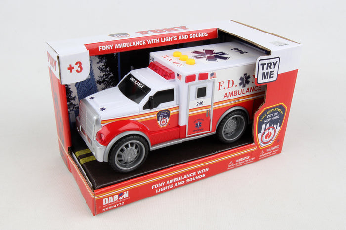 NY554772 FDNY Ambulance w/lights & sound by Daron Toys