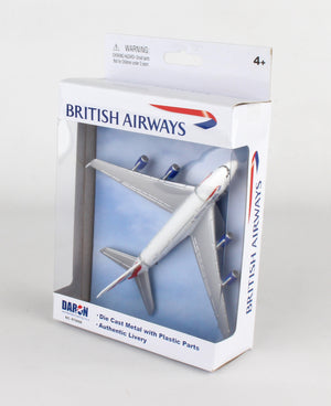 British Airways die cast single plane model for children ages 3 and up