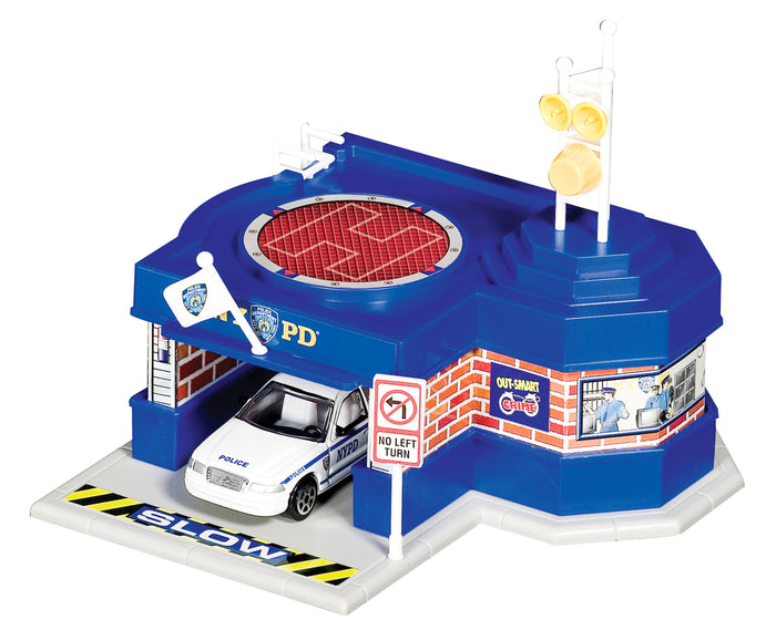 RT8650  NYPD Mini Police Station w/1 vehicle by Daron Toys