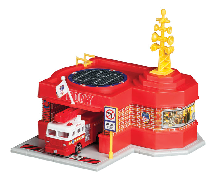 RT8720 FDNY Mini Fire Station w/1vehicle by Daron Toys