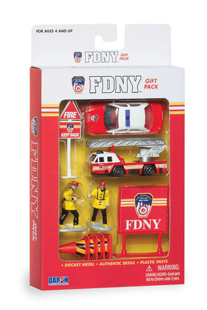FDNY 10 piece gift set by Daron toys for children over 4 years old
