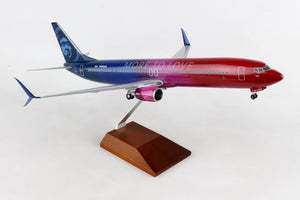 SKR8269 SKYMARKS ALASKA 737-900 1/100 MORE TO LOVE W/WOOD STAND&GEAR - SkyMarks Models