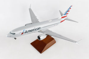 SKR8272 SKYMARKS SUPREME AMERICAN 737MAX8 1/100 W/WOOD STAND & GEAR - SkyMarks Models