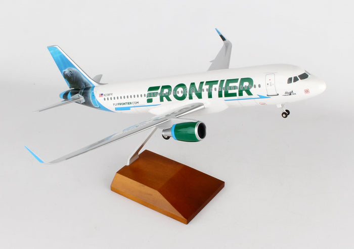 SKR8328 SKYMARKS SUPREME FRONTIER A320 1/100 HUGH THE MANATEE W/WOOD STAND