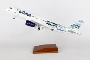 SKR8343 SKYMARKS JETBLUE BLUEMANITY A320 1/100 W/WOOD STAND