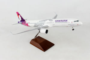 SKR8414 SKYMARKS SUPREME HAWAIIAN A321NEO 1/100 W/WOOD STAND & GEAR - SkyMarks Models