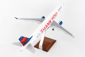 SKR8425 SKYMARKS DELTA A321 1/100 THANK YOU W/WOOD STAND & GEAR