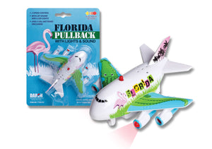 Florida pullback airplane with lights and sound for children ages 3 and up by Daron toys